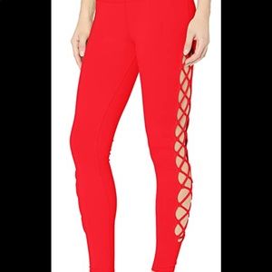 Alo Yoga High Waist Lace Up Leggings Red
